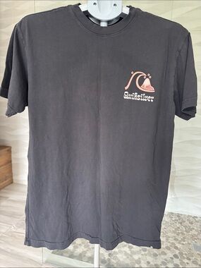 Quiksilver Unisex Black Short-Sleeve Logo T-Shirt Large